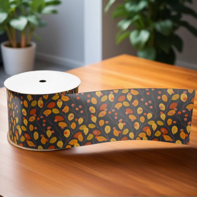 Ruban En Satin Feuilles et baies d'automne (Créateur téléchargé)