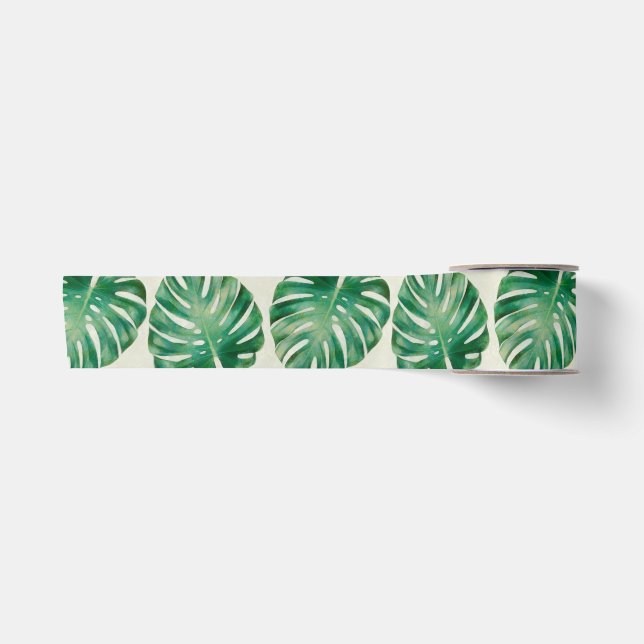 Ruban En Satin Feuilles Monstera (Devant)