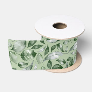 Ruban En Satin feuilles verts