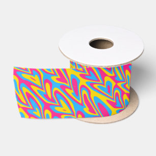 Ruban En Satin Fière Fierté Pansexuelle Groovy Trippy Squiggly Qu