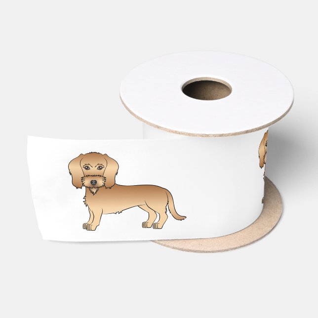 Ruban En Satin Fil à roue Haired Dachshund mignon chien de dessin (Bobine)