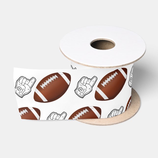 Ruban En Satin First Year Down Football Birthday  (Bobine)
