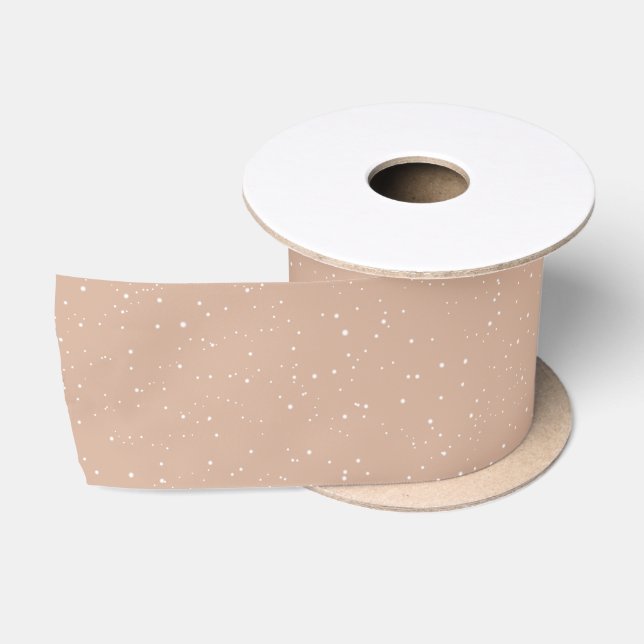 Ruban En Satin Flacons de neige d'hiver Brown (Bobine)