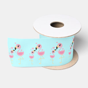 Ruban En Satin Flamant rose Baby shower mignon Tropical