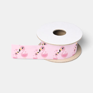 Ruban En Satin Flamant rose Baby shower mignon Tropical