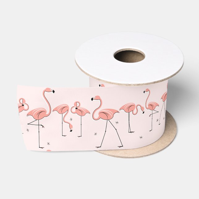 Ruban En Satin Flamant rose Ligne ruban rose satin (Bobine)