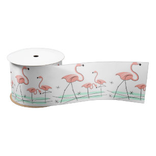Ruban En Satin Flamant rose Ocean Trio 2 ruban satin