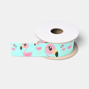 Ruban En Satin Flamant rose rose Tropical Cute Animal Ruban