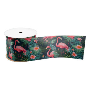 Ruban En Satin Flamant Tropical