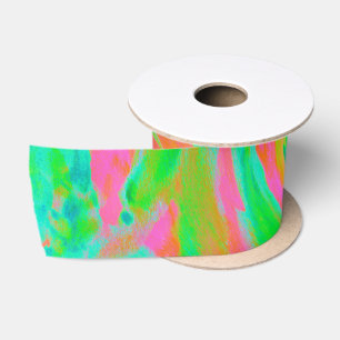 Ruban En Satin Flèche En Rose Et Vert