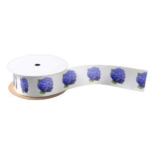 Ruban En Satin Fleur bleue d'hortensia