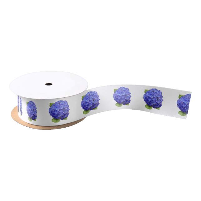 Ruban En Satin Fleur Blue Hydrangea (Bobine)