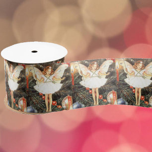 Ruban En Satin Fleur d'arbre de Noël