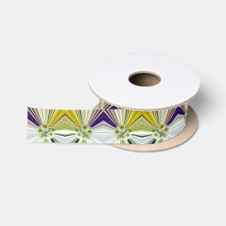 Ruban En Satin Fleur de botanique moderne blanche