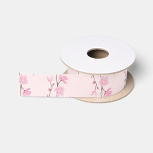 Ruban En Satin Fleur de cerisiers - rose
