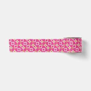 Ruban En Satin Fleur de diamant rose vif scintillante