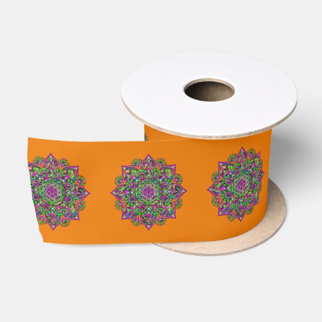 Ruban En Satin Fleur De Vie - Indien Mandala 1 (Bobine)