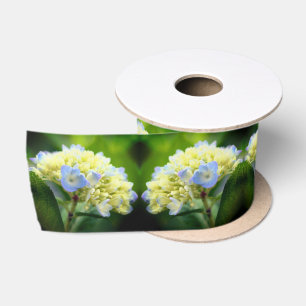 Ruban En Satin Fleur d'hortensia bleu rêveur