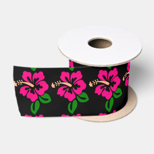 Ruban En Satin Fleur rose tropicale Thunder_Cove de ketmie