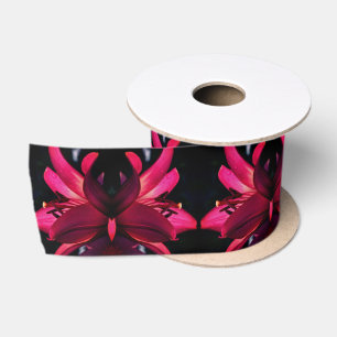 Ruban En Satin Fleur rouge Abstraite