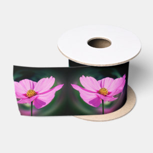 Ruban En Satin Fleur sauvage Cosmos rose unique