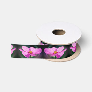 Ruban En Satin Fleur sauvage Cosmos rose unique
