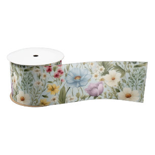 Ruban En Satin Fleur sauvage de différentes couleurs