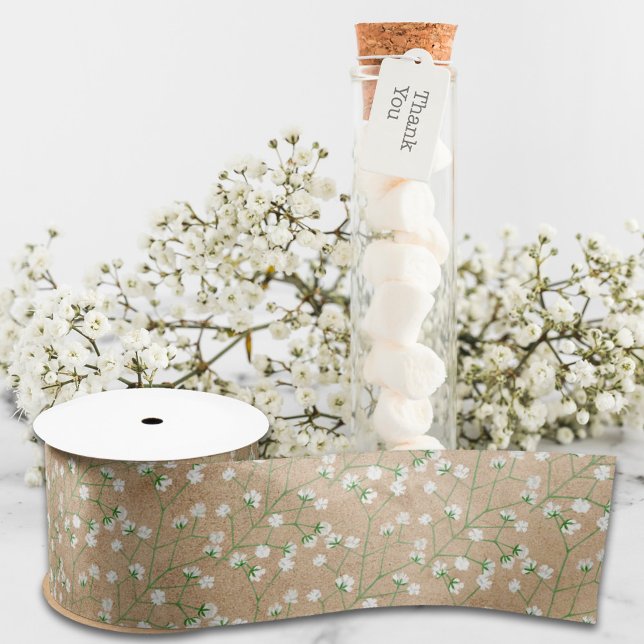 Ruban En Satin    Fleurs de Baby's Breath Bohème Chic Baptême Mar (Créateur téléchargé)