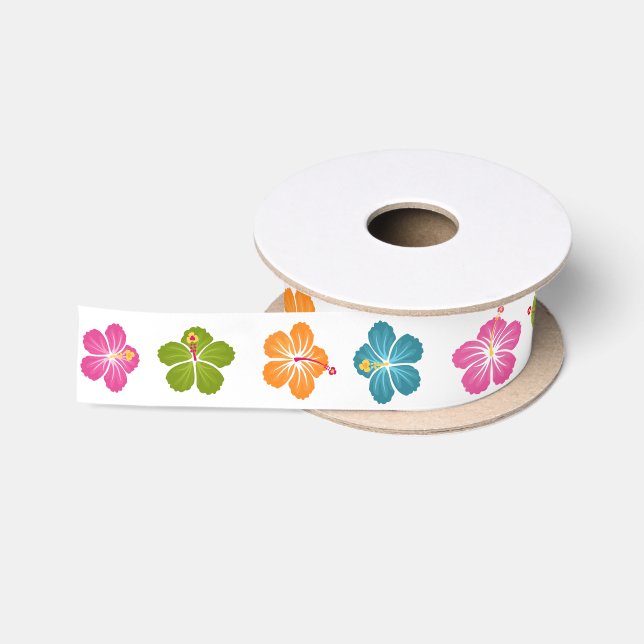 Ruban En Satin Fleurs de ketmie (Bobine)