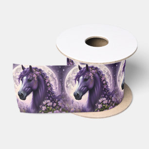 Ruban En Satin Fleurs de lune de cheval pourpres, Imaginaire
