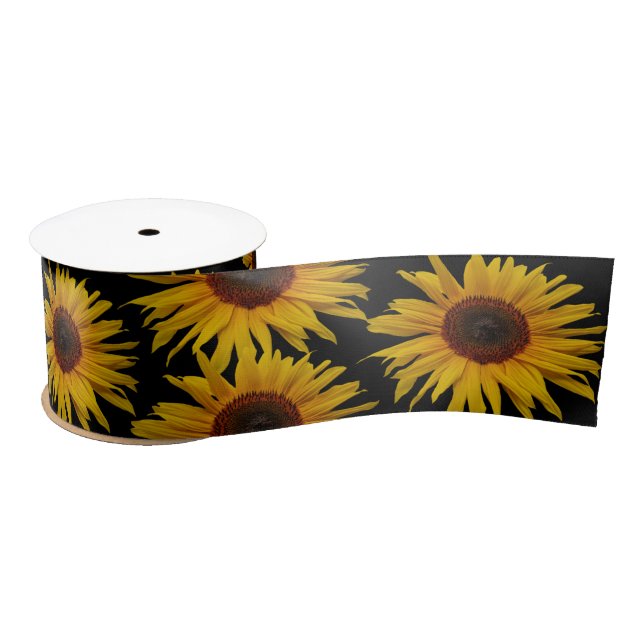 Ruban En Satin Fleurs de soleil (Bobine)