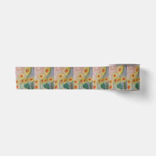 Ruban En Satin Fleurs de soleil Abstraites