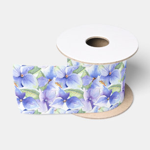 Ruban En Satin Fleurs d'hortensia bleu violet Mariage printanier