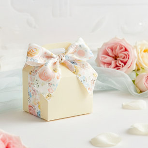 Ruban En Satin Fleurs fantaisistes dessinées à la main, élégantes