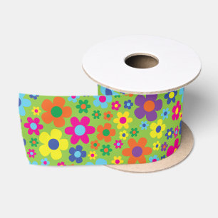 Ruban En Satin Fleurs hippies Anniversaires de enfants
