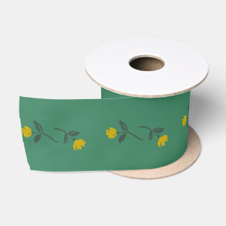 Ruban En Satin Fleurs Jaunes Dainty