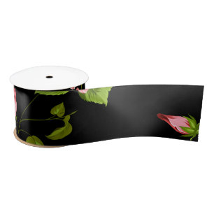 Ruban En Satin Fleurs Motif 18