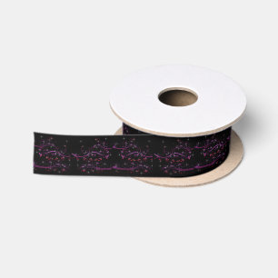Ruban En Satin Fleurs roses chaudes