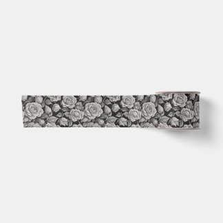 Ruban En Satin Fleurs Sombres Roses Grises Noires Esthétique