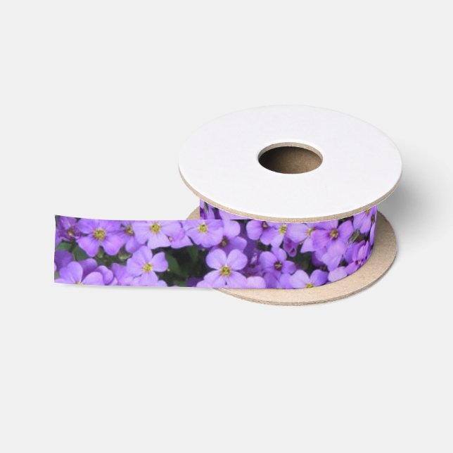 Ruban En Satin Fleurs violettes Ruban de satin Violettes Printemp (Bobine)