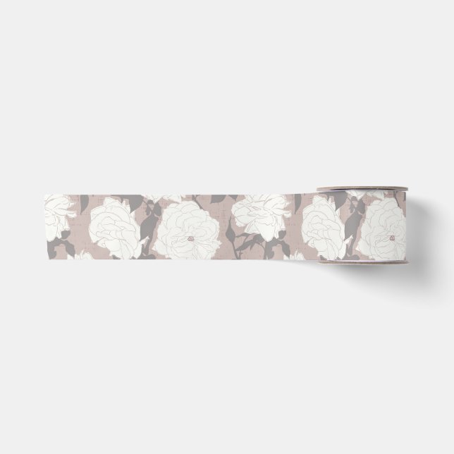 Ruban En Satin Fleuves d'ivoire, ruban romantique tropicale (Devant)