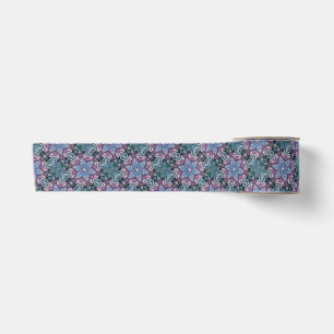 Ruban En Satin Flocon de neige floral rose bleu vert