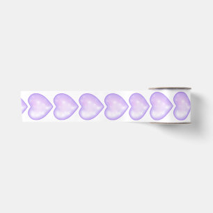 Ruban En Satin flocon de neige violet clair et coeur étincelant