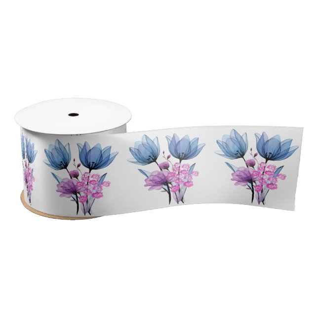 Ruban En Satin Floral (Bobine)