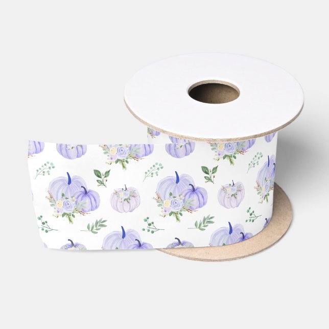 Ruban En Satin Floral Citrouille pourpre (Bobine)