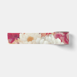 Ruban En Satin Floral élégant rouge