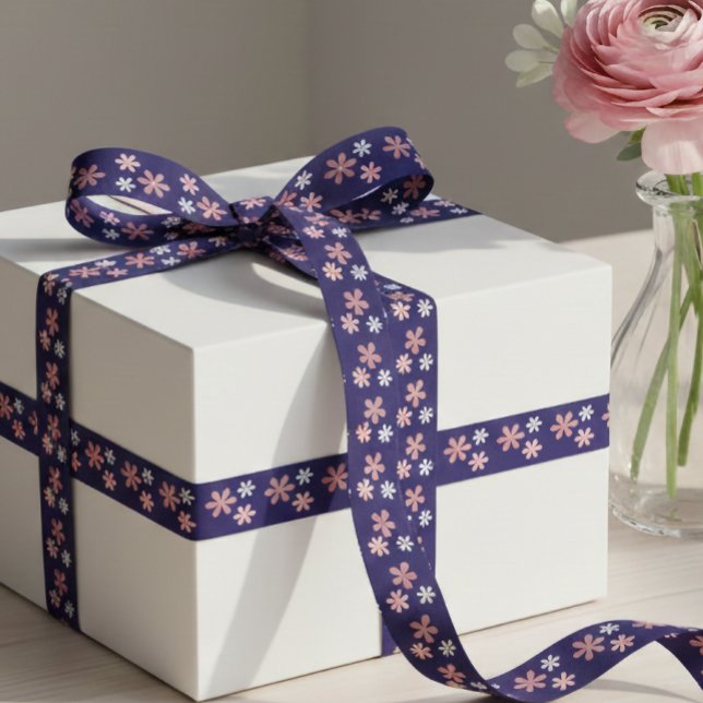 Ruban En Satin Floral Pattern Elegant Decorative Gift Wrap Ribbon (Créateur téléchargé)