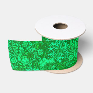 Ruban En Satin Flore d'algues Art nouveau, vert émeraude