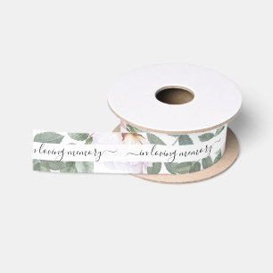 Ruban En Satin Flore d'aquarelle en mémoire d'amour