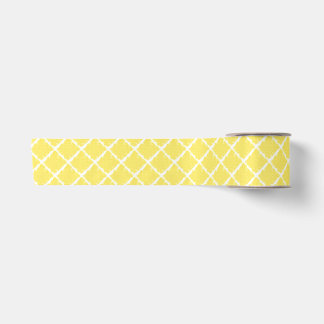 Ruban En Satin Forme géométrique jaune motif à carreaux